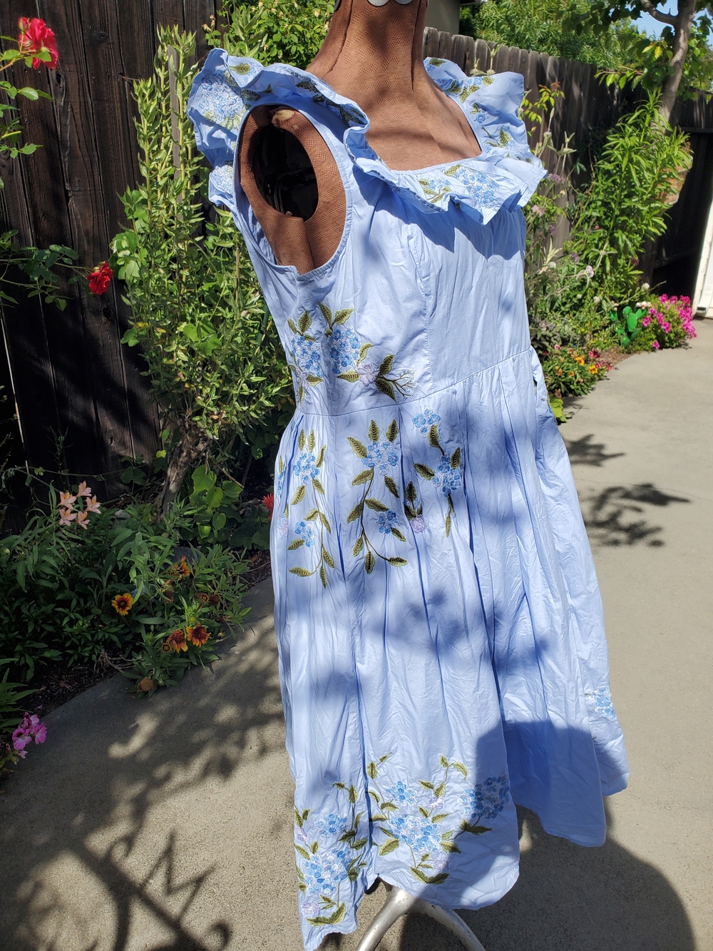 JessaKae Sky Blue Floral Ruffle Midi Dress - Picture 5 of 7